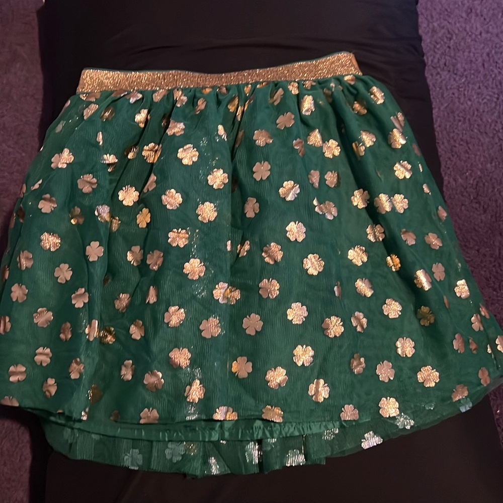 Green and gold shamrock skirt